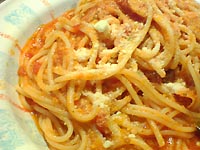 トマトとニンニクのスパゲティー