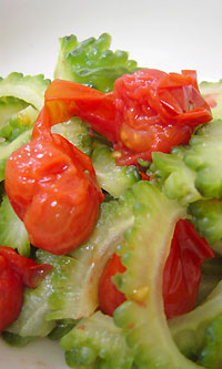 ゴーヤーとプチトマトの温サラダ