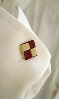 布のカフスボタン