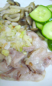 ネギ塩豚肉プレート