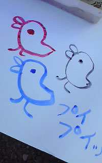 緑のコトリの絵